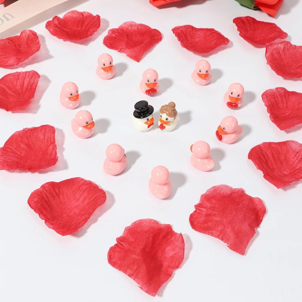 6/12Pcs Wedding Ducks Figurines Bride Groom Ornaments For Valentine Gift Decor