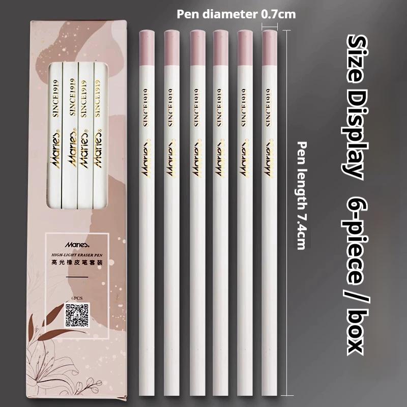 3/6Pcs Eraser Pencil Pen Style Rubber Revise Details Highlight Modeling Art Pens For Manga Design Drawing Sketching Art Supplies