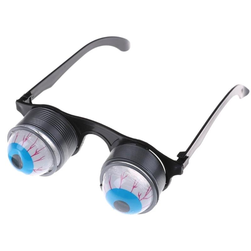 Drooping Spring Eye Ball Glasses Prank Toys Horror Halloween Costume Droopy Eye Glasses for Kids Adults Photo Booth Prop