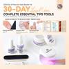 Saviland Nails Medium Fit Natural Soft Gel French Tip Nails Blinky Glitter Acrylic Nail Tips Gel Nail Kit Gel Glue Soft Tips Fake Tips False Nails UV