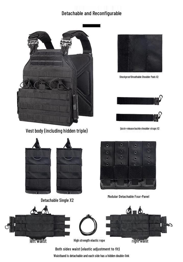 Taktyczny kamizelka plate carrier 6094 z szybkim wypięciem, kamuflaż