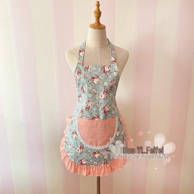 Korean Style Cotton Lace Apron - Cute, Sleeveless, Anti-Stain Kitchen Wear