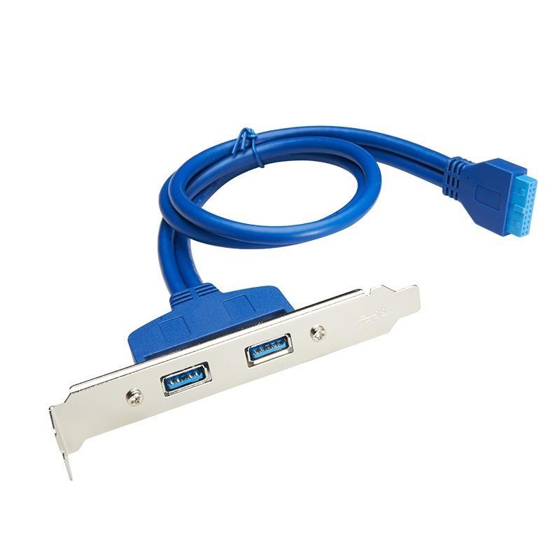 50cm Dual Port PCI Bracket Panel USB Cable 3.0 To Motherboard Mainboard 20 Pin Header Adapter Rear 20-Pins To 2 X USB A Female