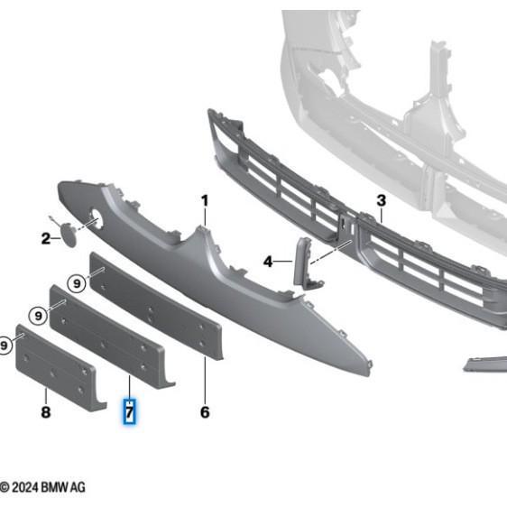 BMW X3L G48 Front Bumper License Plate Holder 51138087033