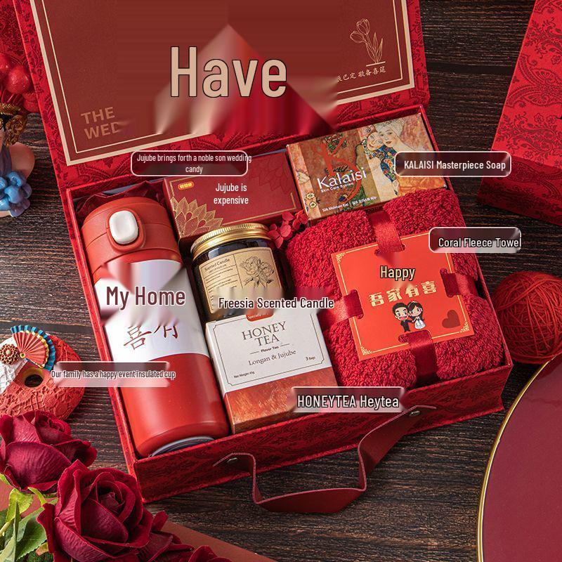 Freudiges Hochzeitsgastgeschenk-Set: Elegante Handtaschen-Geschenkbox für Brautjungfern und weibliche Gäste