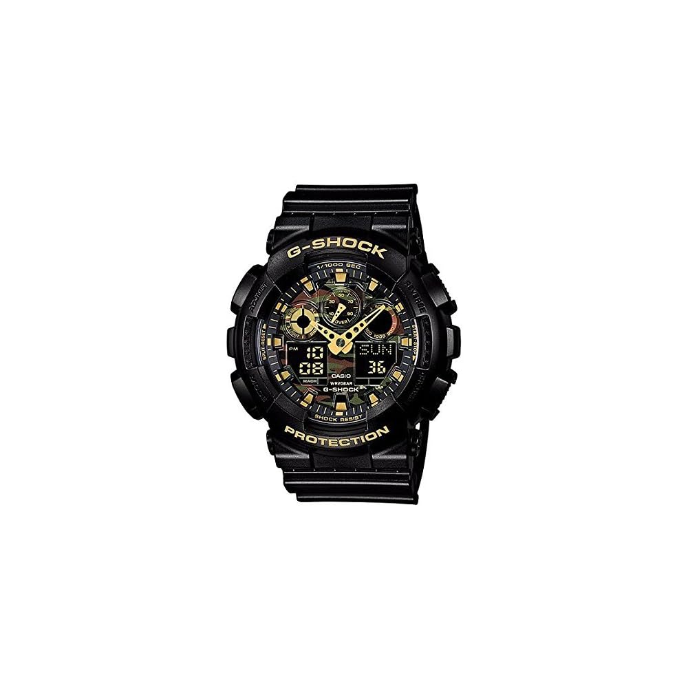 Casio G-Shock GA-100CF-1A9 Analog-Digital Watch Shock Resistant Black Yellow
