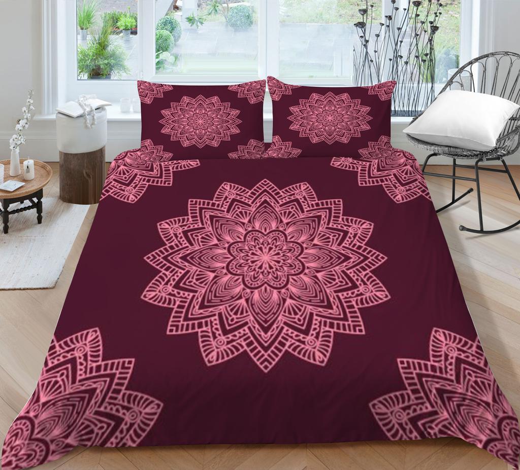 2/3-teiliges Bettwäsche-Set Atmungsaktive Decke Bettbezug-Set 3D Böhmisches Design Mikrofaser Bequeme Bettwäsche