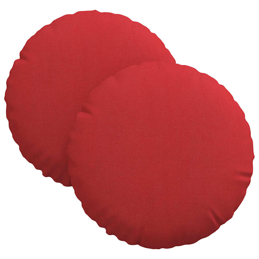 Seat Cushions 2 Pcs Red Ø30 X 13 Cm Fabric