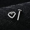 Right Grand ASTM F136 Titanium 16G Tiny Hollow Heart Flat Back Stud Gothic Cartilage Tragus Helix Stud Earring Labret Piercing