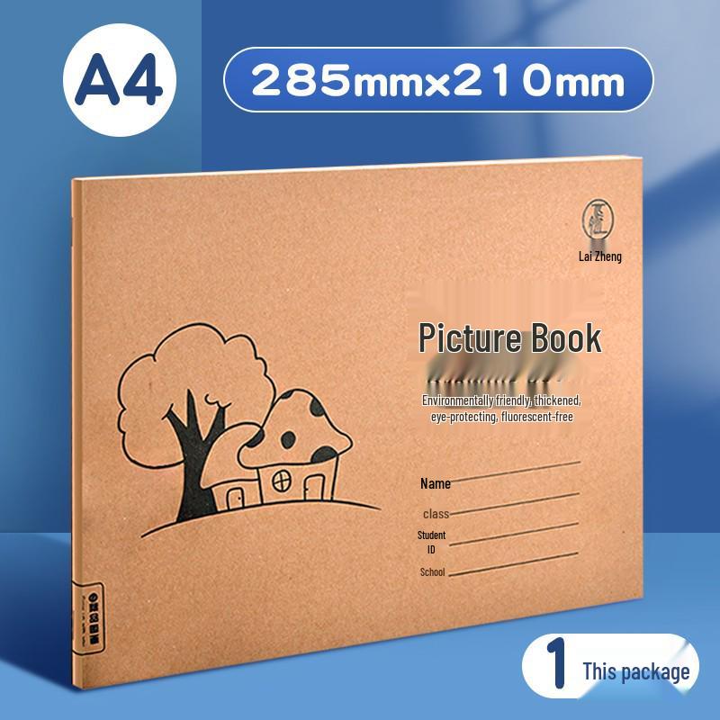 4 Thickened Cowhide Sketchbooks: Blank Doodle Paper for Children and Elementary Art