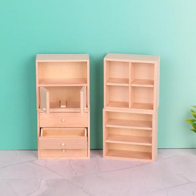 4 Pieces 1/12 Dollhouse Miniature Cabinets Furniture Toys Supplies Display Shelf