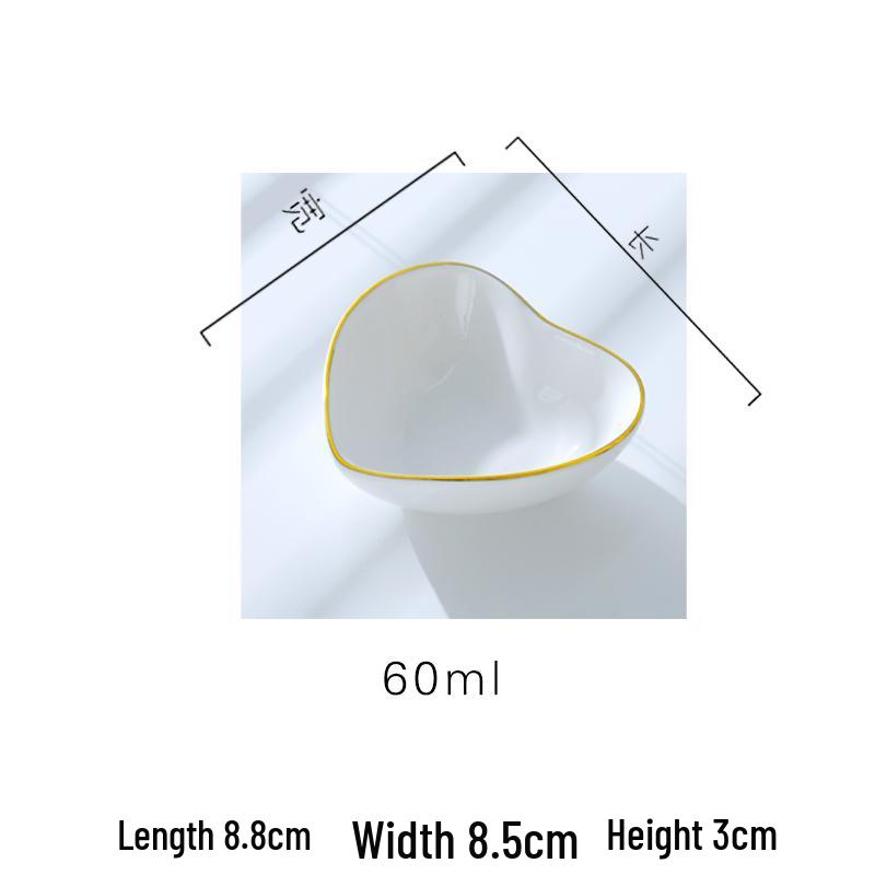 Europejski zestaw ceramicznych naczyń na przyprawy i sosy ze złotym rantem