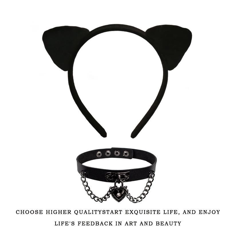 Handmade Cat Ears & Tail Set: Cute Cosplay Hair Accessories for Catgirl