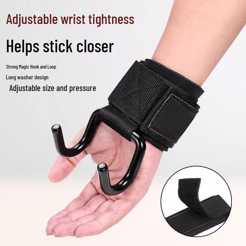 Pull-up Assist Hook Wrist Wraps for Non-Slip Deadlift Exercise