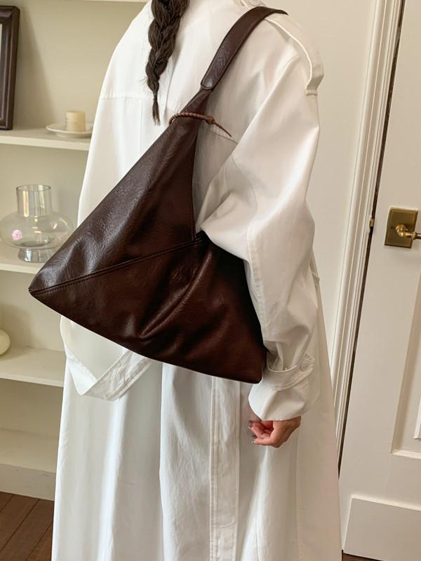 Vintage Soft Leather Women's Large Capacity Shoulder Bag - Stylish, Versatile Tote for Casual or Work Commute