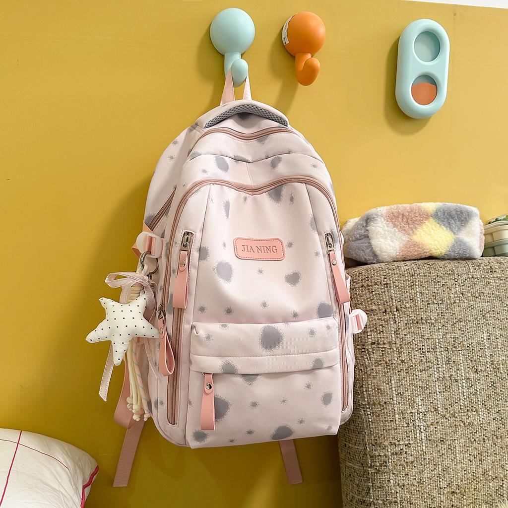Schoolbag New Korean Version Fresh Schoolbag Women's Japanese Ins Niche Versatile Printed Backpack Junior High School Class Backpack