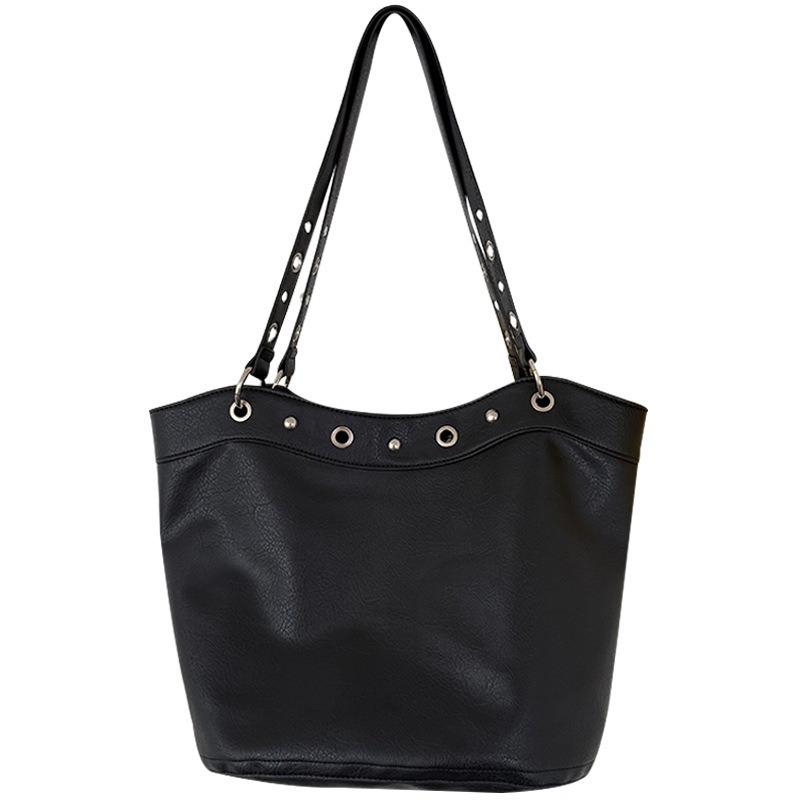 Borsa a Tote da Lavoro Rustica e alla Moda con Borchie - Borsa a Spalla Singola