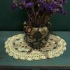 2Pcs Oval Dining Matte Häkeln Spitze Tischdecke Vintage Handgemachte Häkeln Baumwolle Rand Tischdecke Blumen