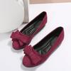 Scarpe da donna casual alla moda primaverili e autunnali a punta tonda, basse, tinta unita, comode, antiscivolo, resistenti all'usura, semplici con fiocco