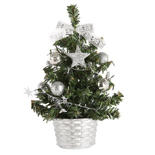 Mini künstlicher Weihnachtsbaum mit Schmuck, Familiengeschenk für die Feiertage, 20 cm
