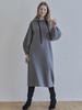 AVANT-G Volume Sleeve Long Hooded Dress - Charcoal (Napping)