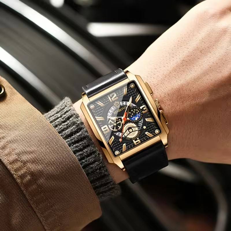 BINBOND 5663 B5663 Top Luxury Men Watches Business Top Brand Man Wristwatch Waterproof Luminous Date Week Quartz Men's Watch