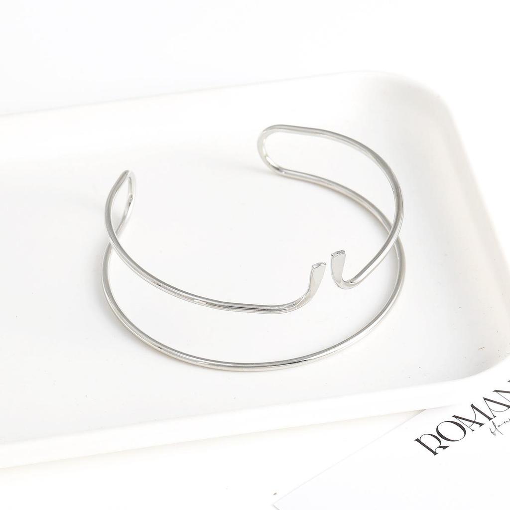 Lead-Free Geometric Exaggerated Open Arm Cuff Bracelet - Women's Fashion Jewelry