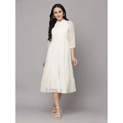 Women Fit and Flare Georgette Dress Bollywood Top Tunic Kurti Party Wear Top SC-1836