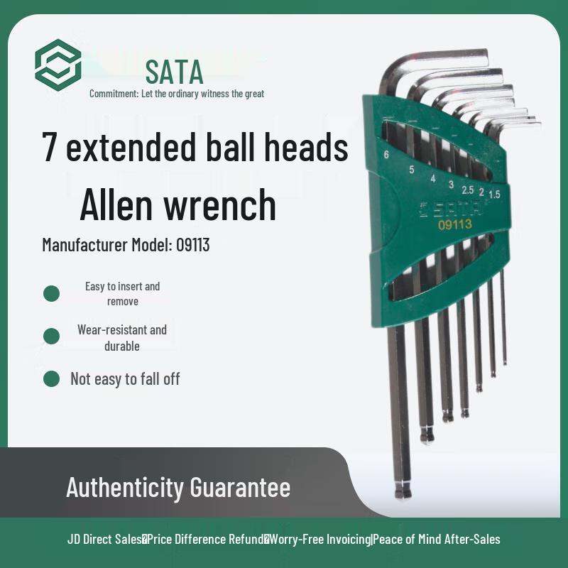 SATA 7-Piece Extended Ball End Hex Key Set 1.5-6mm
