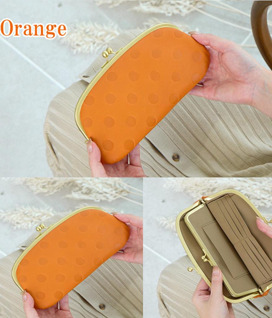 ZUCCHERO Wallet with Made in Polka Dot 55315 Women's Clasp, Leather, Japan, Camel, Pattern,