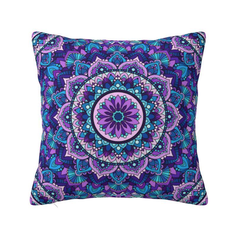 Custom Bohemia Ethnic Mandala Flower Cushion Cover 45x45 Cm Polyester Throw Pillow Case For Sofa Decoration Bedding Pillowcase