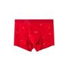 Men's Red Antibacterial Modal Boxer Briefs - New Year Wedding, Breathable, Youth Square Leg