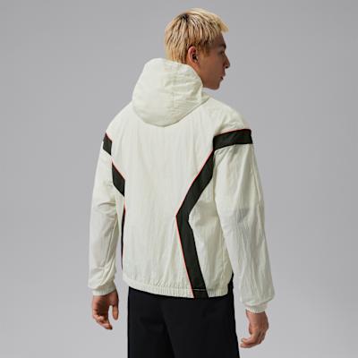 Jordan Jackets Men's White/Sail Black/Black Hooded Non Detachable Mode