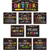 Sereliy 10 Pcs Classroom Motivational Posters, Growth Mindset Posters, Pirational Bulletin Board, Positive Classroom Themes Decoration Sets for