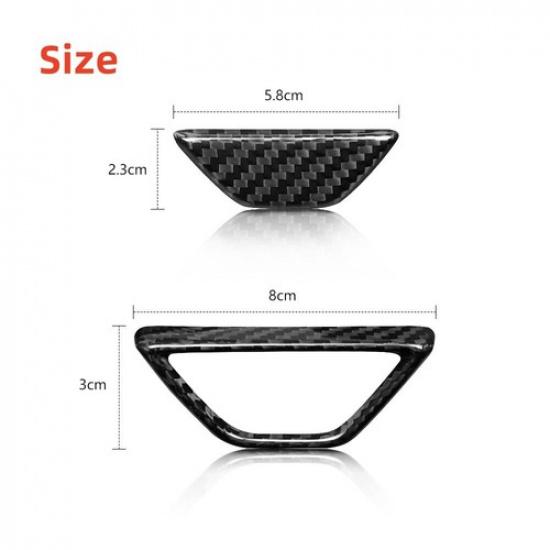 Real Carbon Fiber Center Armrest Box Switch Button Cover For Corvette C8 20-23