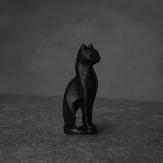 Cat Figurine, 3D Printed Small Cat Sculpture, Collectible Animal Desktop Ornament for Home Shelf Decor, Gifts for Cat Lovers