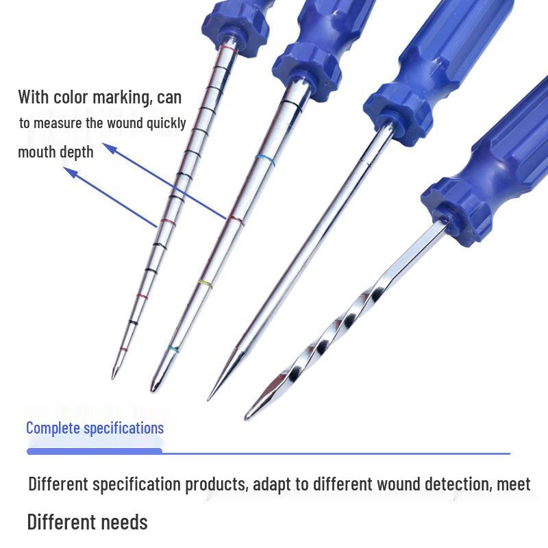 Mushroom Nail Tire Repair Kit: Spiral Glue Applicator, Flaw Detection Probe, Inclinometer, Glue Strips