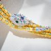 Exaggerated Three-layer Princess Snake Necklace, Gold-plated Turquoise, Personalized High-end Luxury Women's Snake Collar