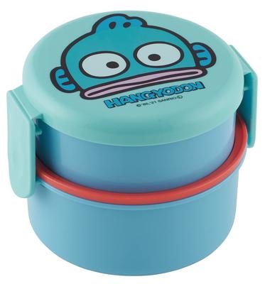 Bento Round Rice Ball Case with Made In Sanrio Hangyodon Box, Antibacterial, Two-Tier, Fork, 500ml, Japan, Microwaveable, Design, ONWR1AG-A