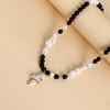Vintage Beaded Crossed Star Necklace for Women Fashion Aesthetic Y2k Jewelry