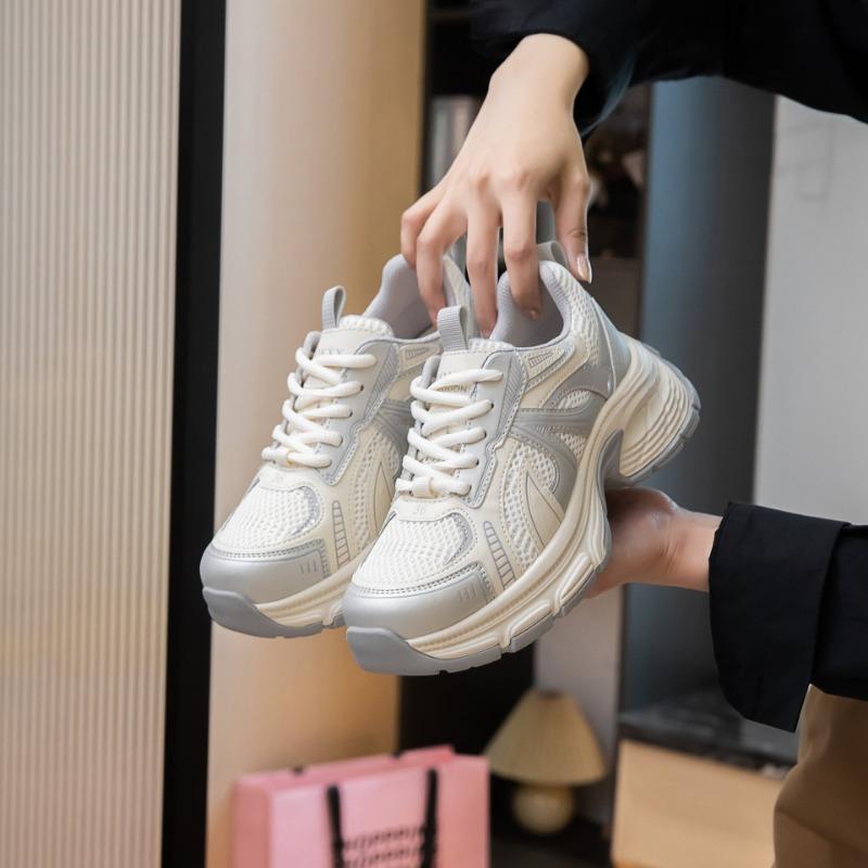 

New new dad shoes women s summer student sports running shoes casual shoes platform 35 бежевый