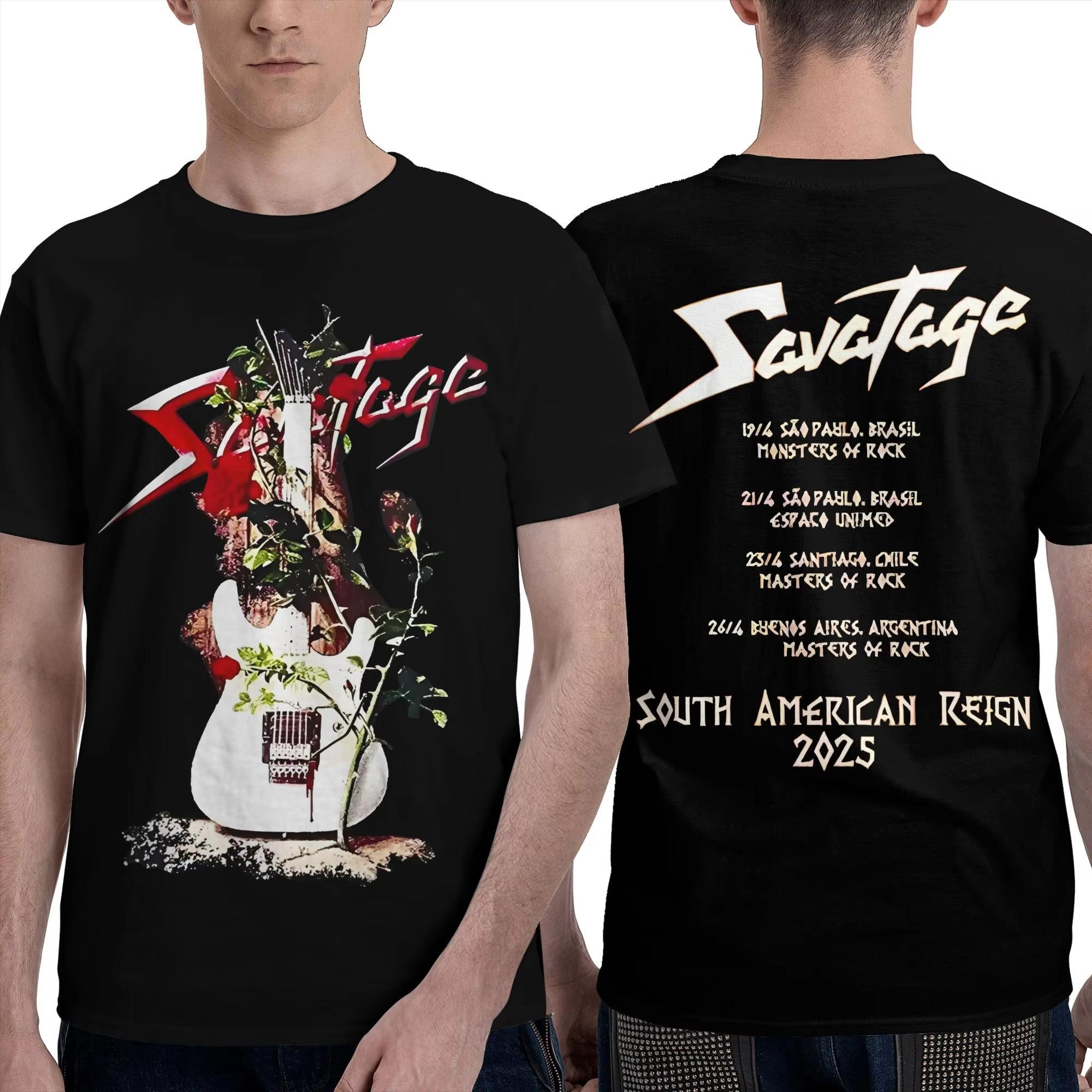 

Savatage South America 2025 Tour Cotton T-Shirt for Couple Beach Y2K Funny T-Shirts Big Size Pattern Clothes 4XL