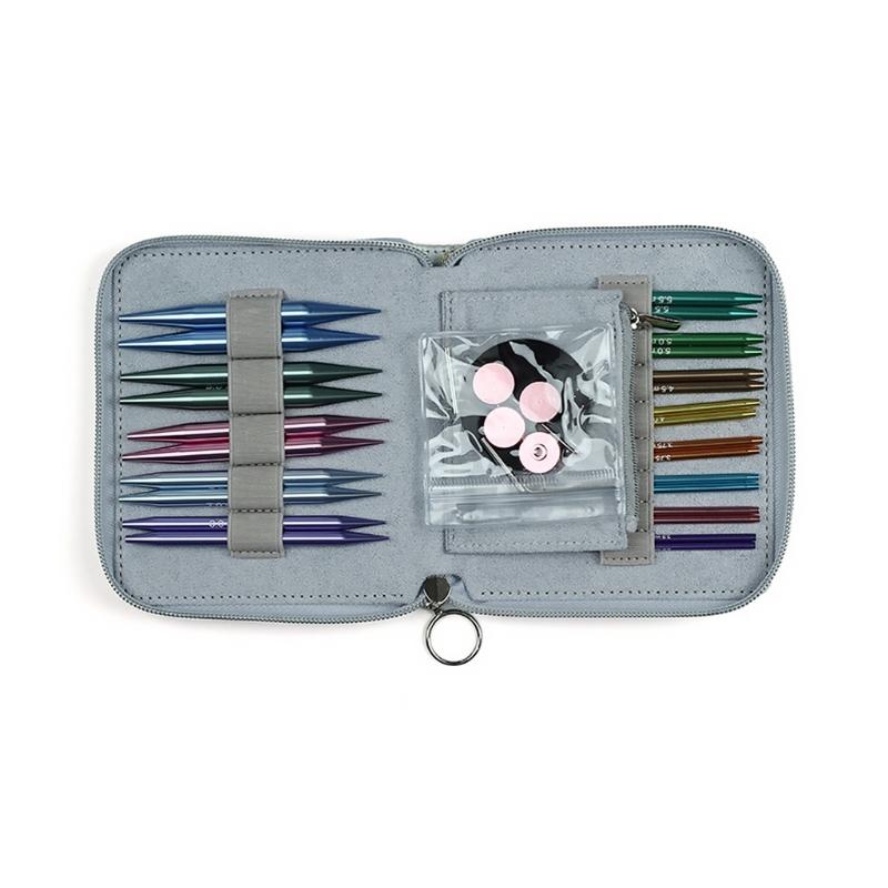 

13 пар сменных алюминиевых круговых спиц с чехлом, эргономичная рукоятка для вязания пряжей, рукоделие 3,0 мм-10 мм 1