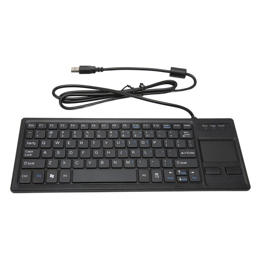 Akozon K 800 Keyboard with Touchpad, Wired, Ultra-Thin, Mini, Compact, with HUB Function, Thin USB Trackpad Combo