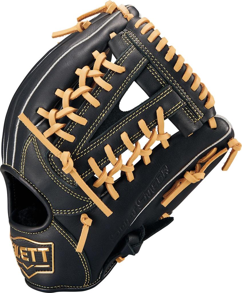 ZETT Youth Baseball Soft Black X Pastel Brown Size BJGB74550F Glove, Steer, All-Around, Left-Handed Throw, (1932), LL,