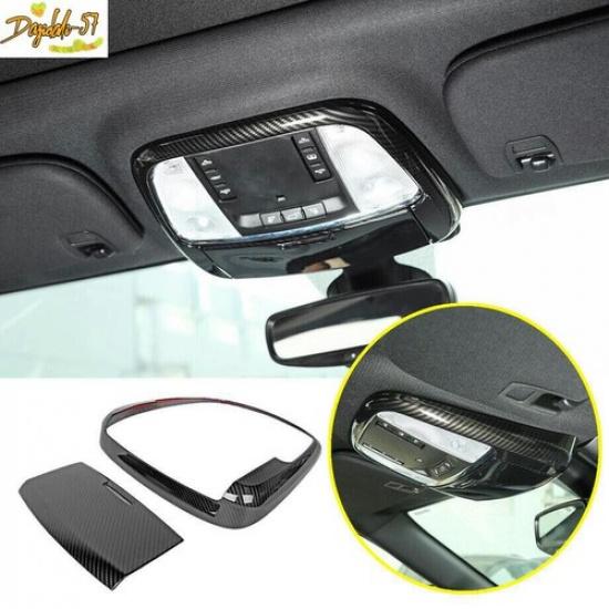 Carbon Fiber Interior Front Reading Light Cover Trim For 2015- Chrysler 300