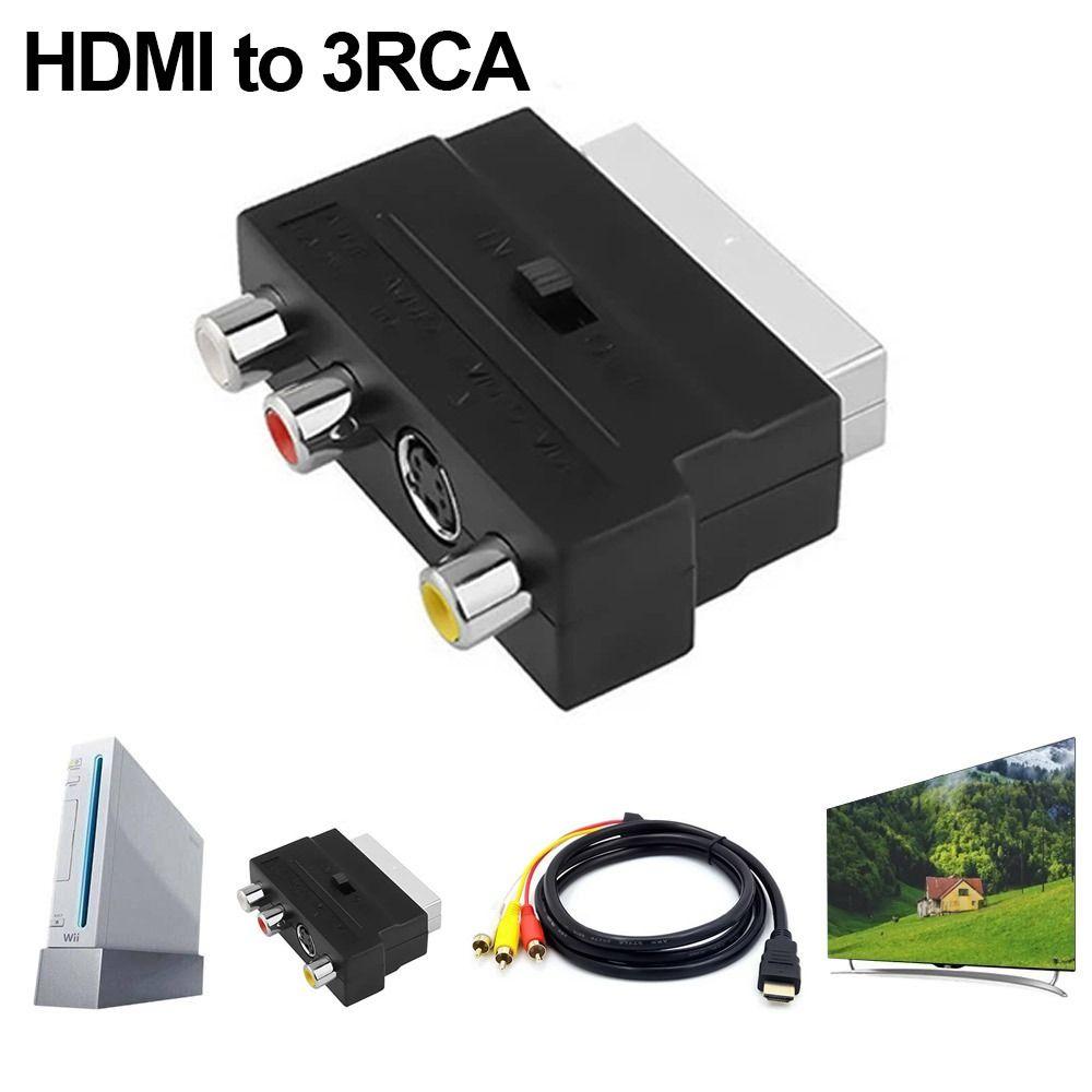 

Универсальный адаптер HDMI-3RCA высокой четкости 1080p Аудиокабель HDMI-SCRT HDMI-AV