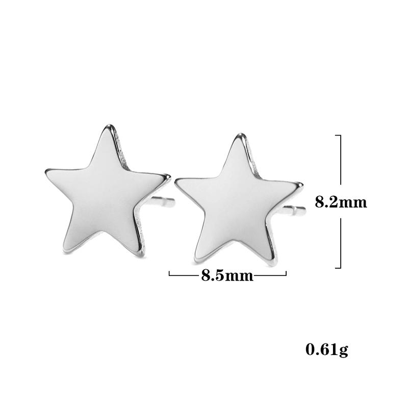 Teamer Korean Fashion Earrings Trendy 2026 Stainless Steel Stud Earrings for Women Pentagram Heart Cross Moon Minimalist Jewelry