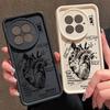 Heart Pattern Shockproof Matte Phone Case For OnePlus 13R 13T 13 12R 11R Ace 5 3 2 Lens Protection TPU Soft Anti-Fall Bumper Cover