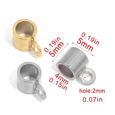 Pack of 20 Round Stainless Steel Charm Pendant Portable Beads with 2mm Hole for Bracelets Earrings and Necklaces